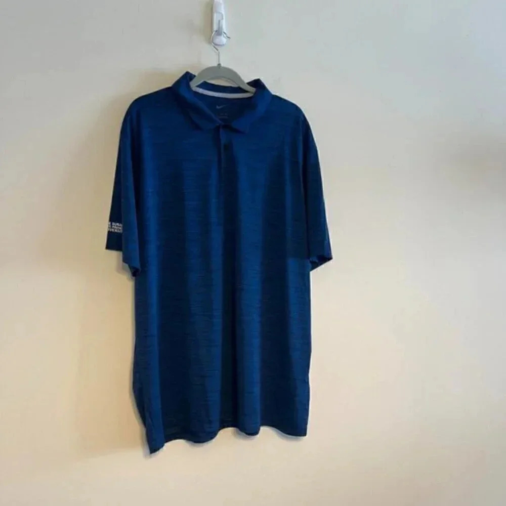 Nike Dri-FIT Performance Golf Polo Blue Space Dye Mens XXL DC2109-451 NWT